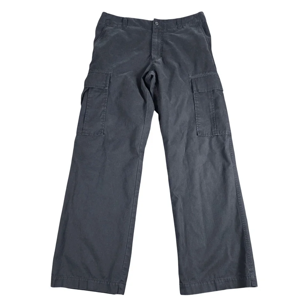 VTG Banana Republic Relaxed Fit Cargo Pants‎ Mens 36x33 Black Cotton Twill Y2K